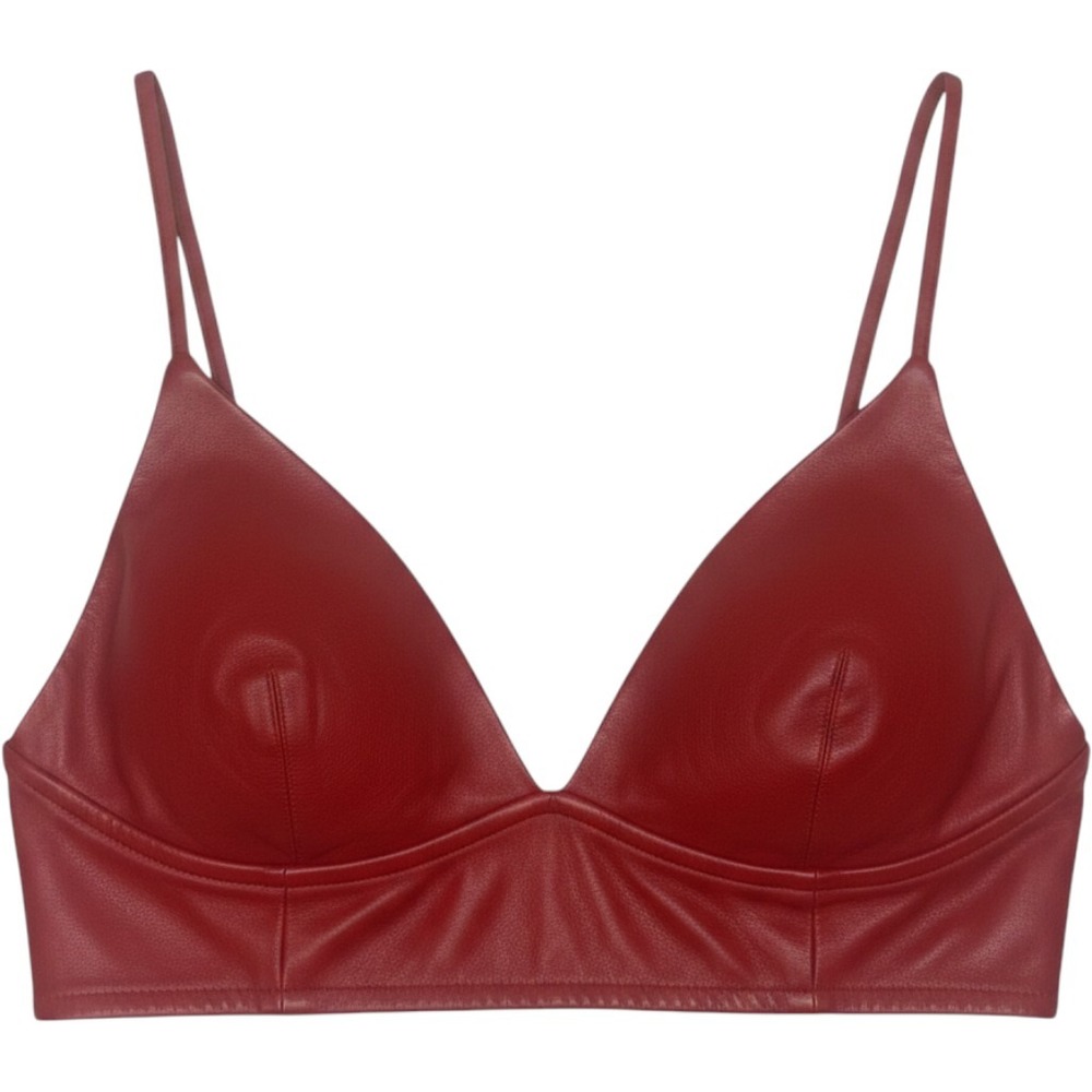 Women's Faux Leather Red Sz Sm 70s Y2K Funky VTG Fairy Event Concert cami festiv